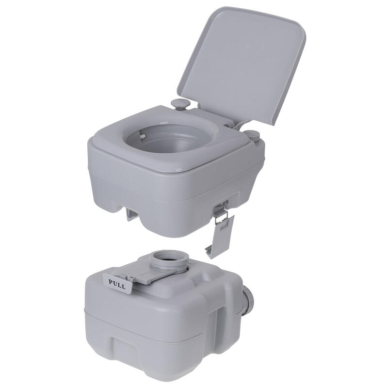 Toilette Portable 20L pour Camping-Car, WC avec Chasse d'Eau 13L