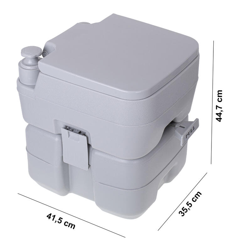 Toilette Portable 20L pour Camping-Car, WC avec Chasse d'Eau 13L Briebe Camp