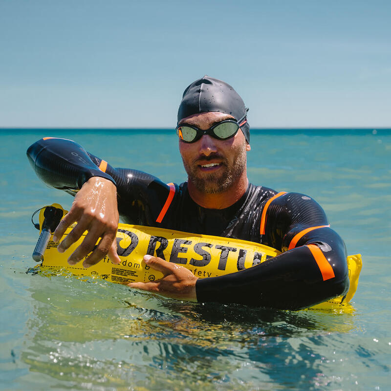 Restube active | Boa gonfiabile per nuoto, triathlon e stand-up paddling, giallo