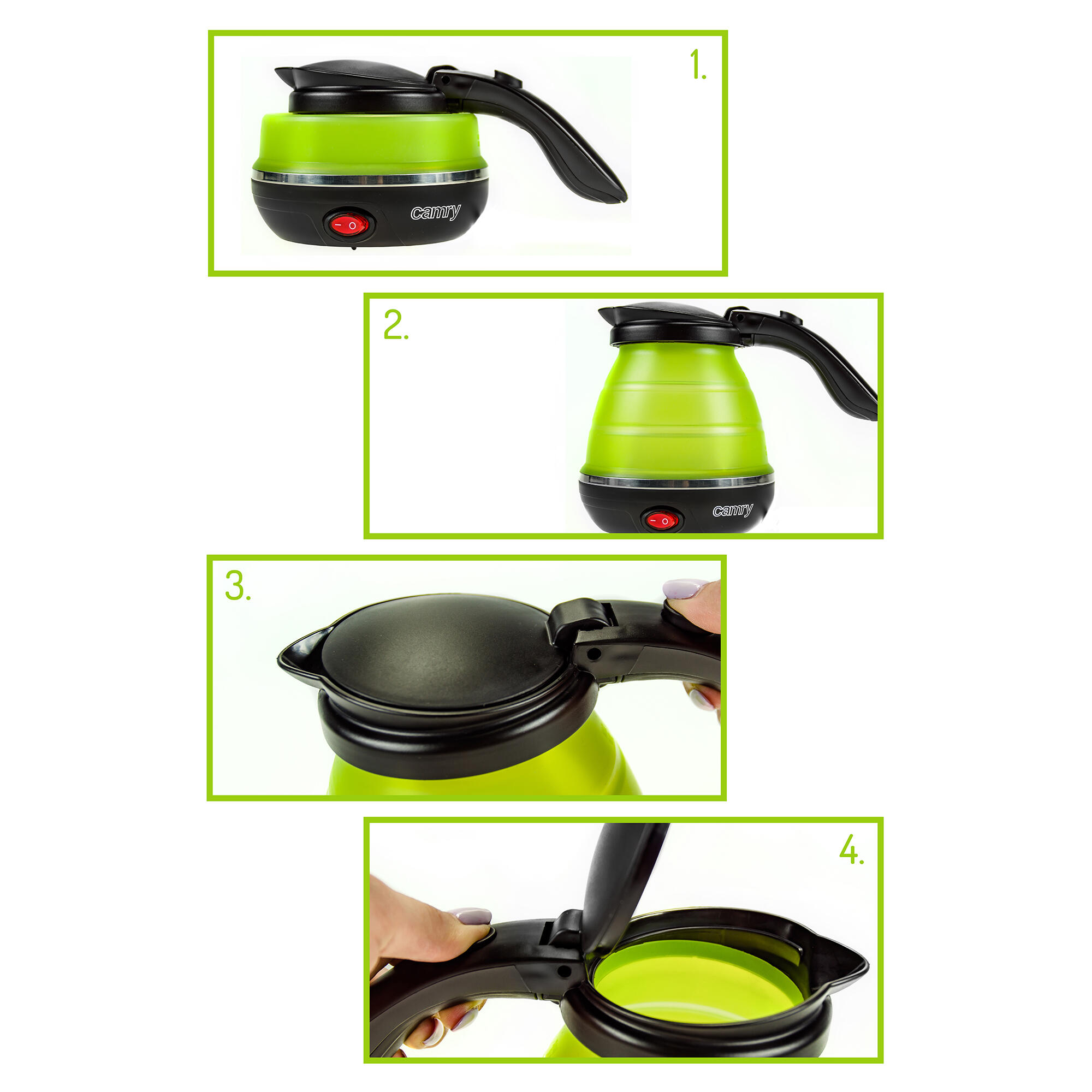 Bollitore Elettrico Pieghevole da 0,5 Litri in Silicone senza BPA Camry 5/7