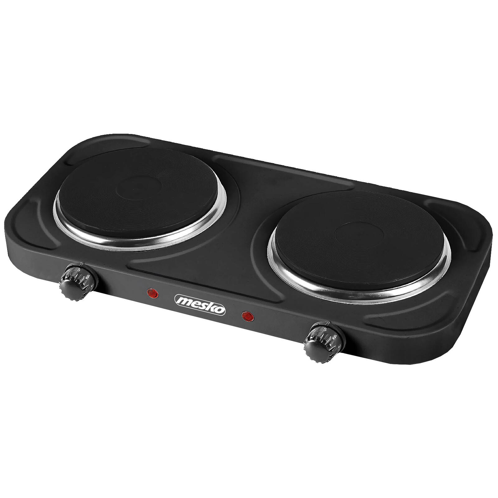 MESKO Hornillo Eléctrico Cocina Portátil de Viaje Camping 2 Fuegos 2000W  Mesko