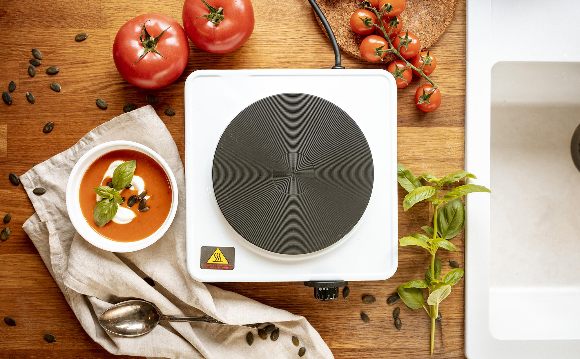 Cuisinière Électrique Portable de Voyage Camping 1 Feu 1500W Adler 7/7