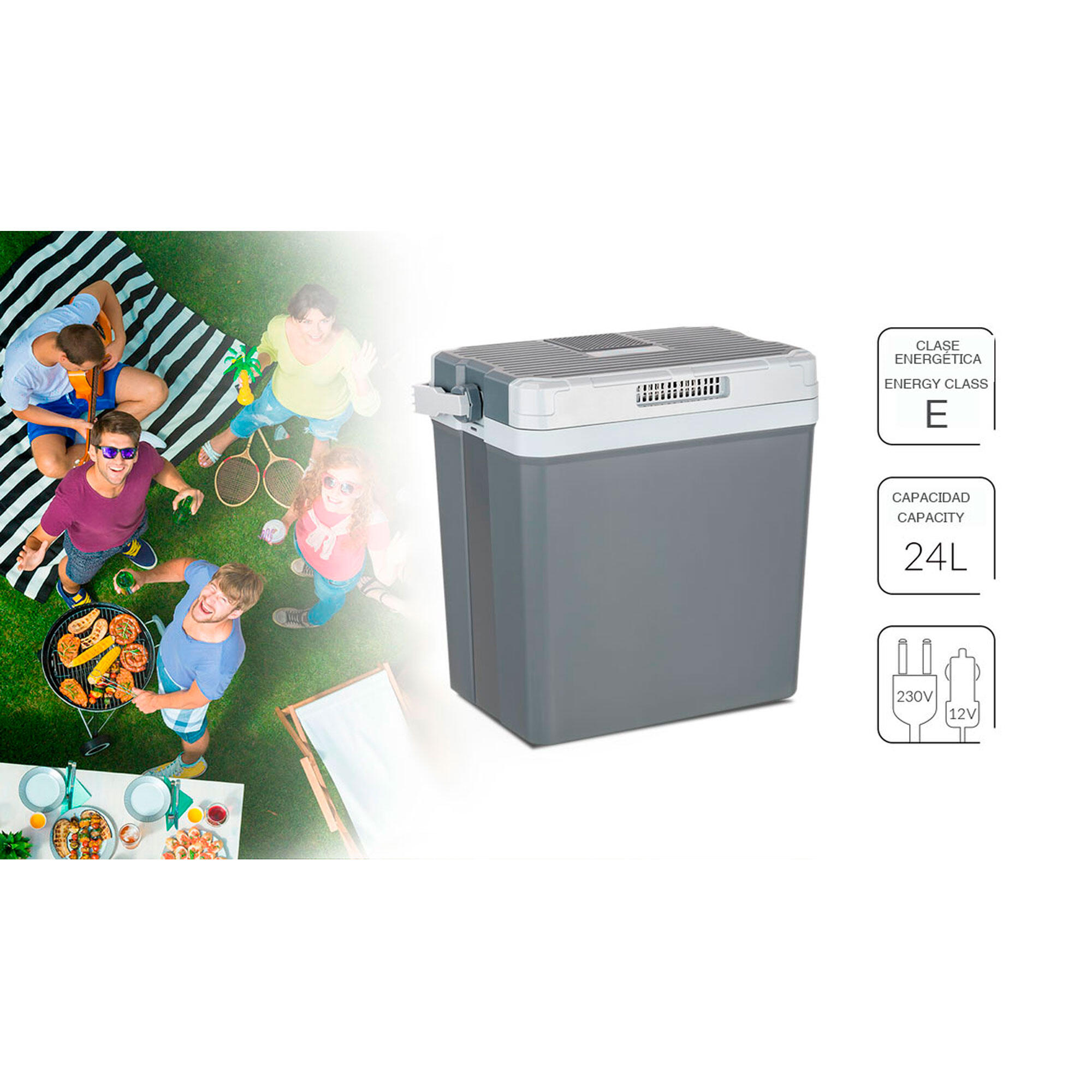 Nevera Portátil Eléctrica 24 L Camping Coche 12V/220V Modo ECO MPM 2/7
