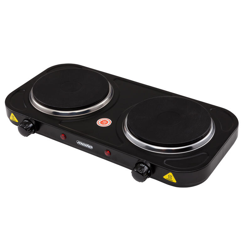 Cuisinière Électrique Portable de Voyage Camping 2 Feux 2000W Mesko