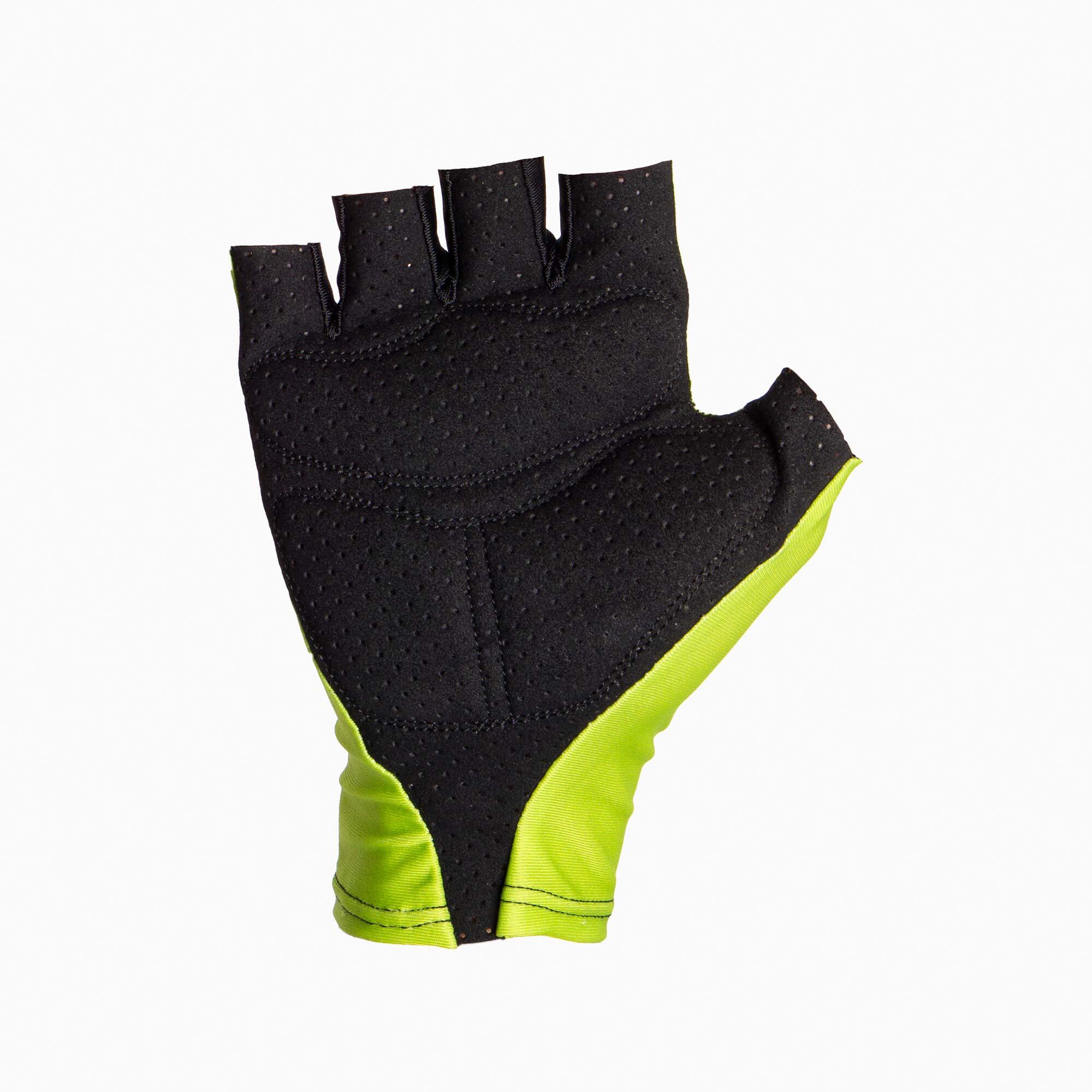 GUANTES CARRETERA CORTOS VERDE FLUOR ADULTO 4CIC 2/3