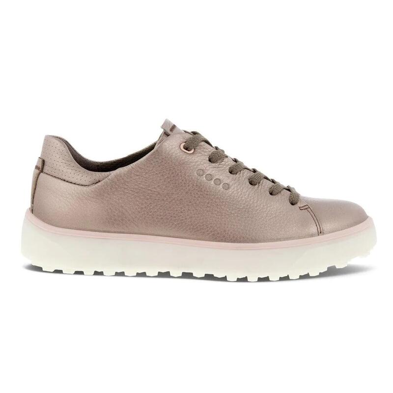 ECCO Tray, Zapatos de Golf para Mujer, Cuero Impermeable, Bronce