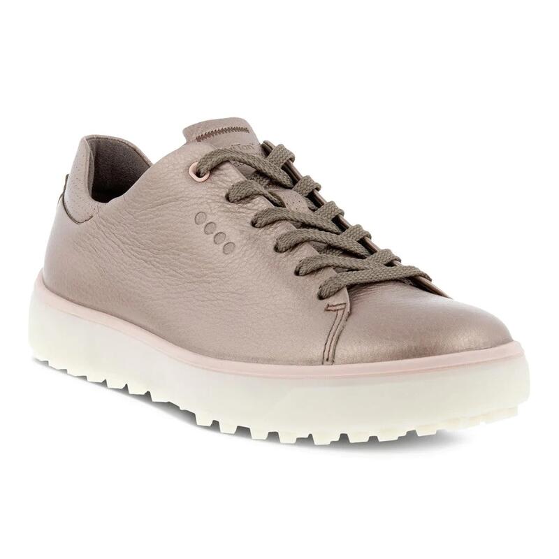 ECCO Tray, Zapatos de Golf para Mujer, Cuero Impermeable, Bronce