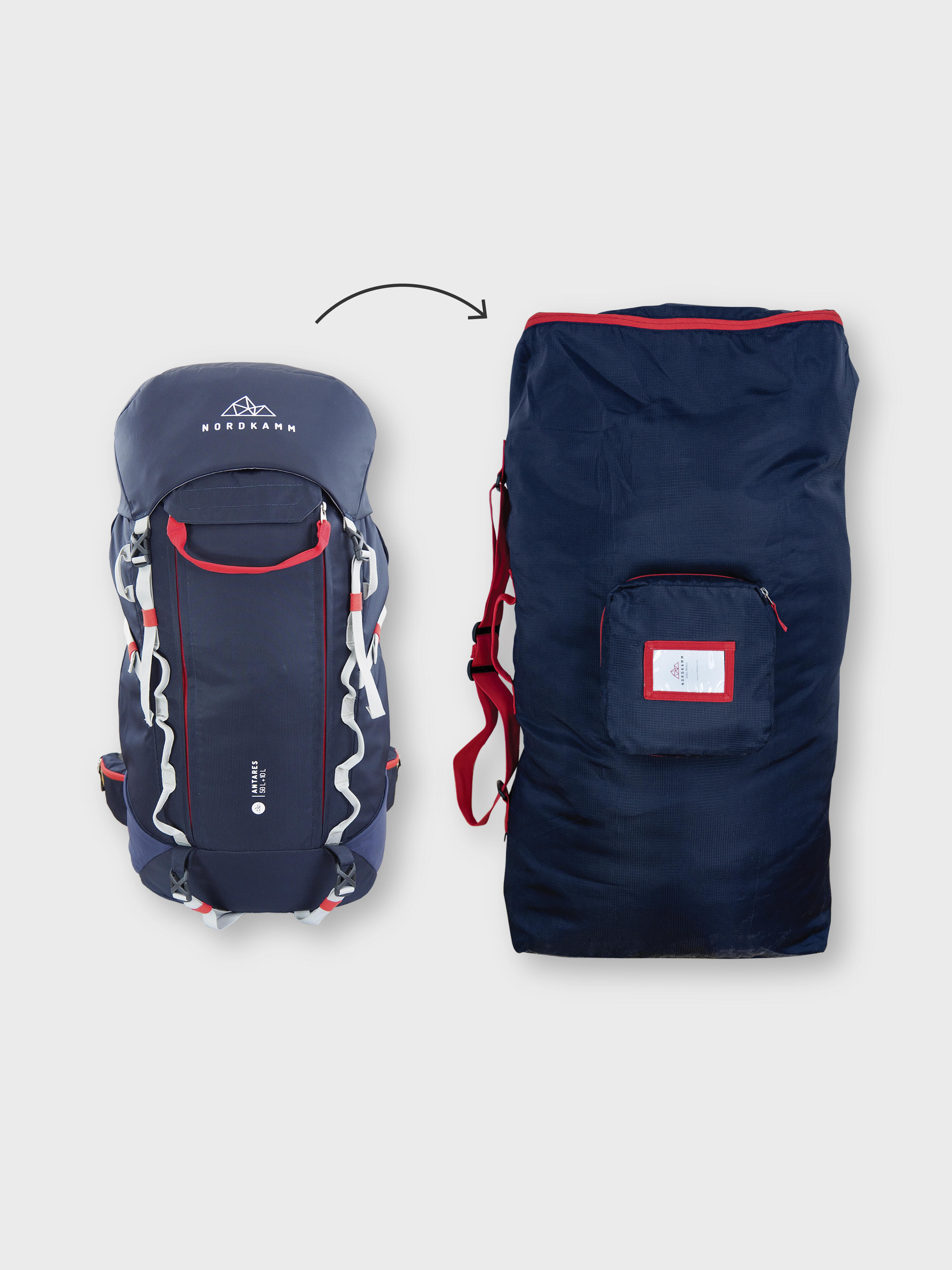 Coprizaino Impermeabile 2 Pezzi Con Strisce Riflettenti - Parapioggia Per Zaini 30-40L Trekking E Ciclismo - Foto 11