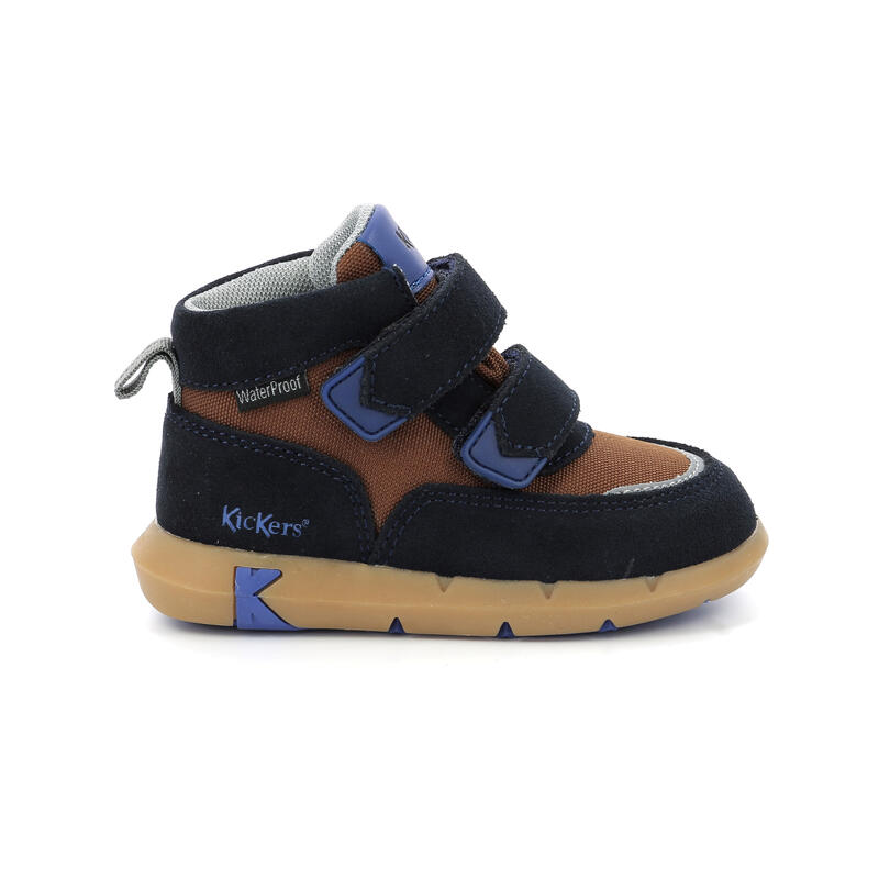 Botas Niño Kickers Sneaker Textile Suede Pu Azul