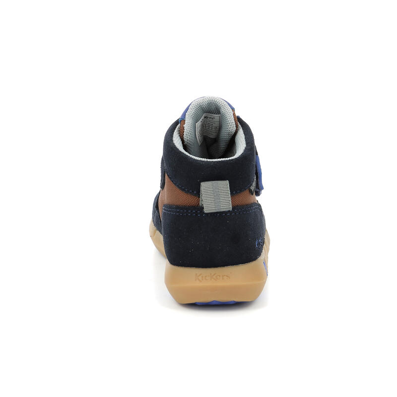 Botas Niño Kickers Sneaker Textile Suede Pu Azul