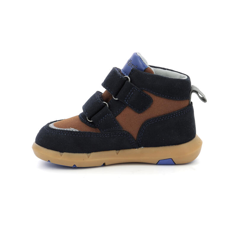 Botas Niño Kickers Sneaker Textile Suede Pu Azul