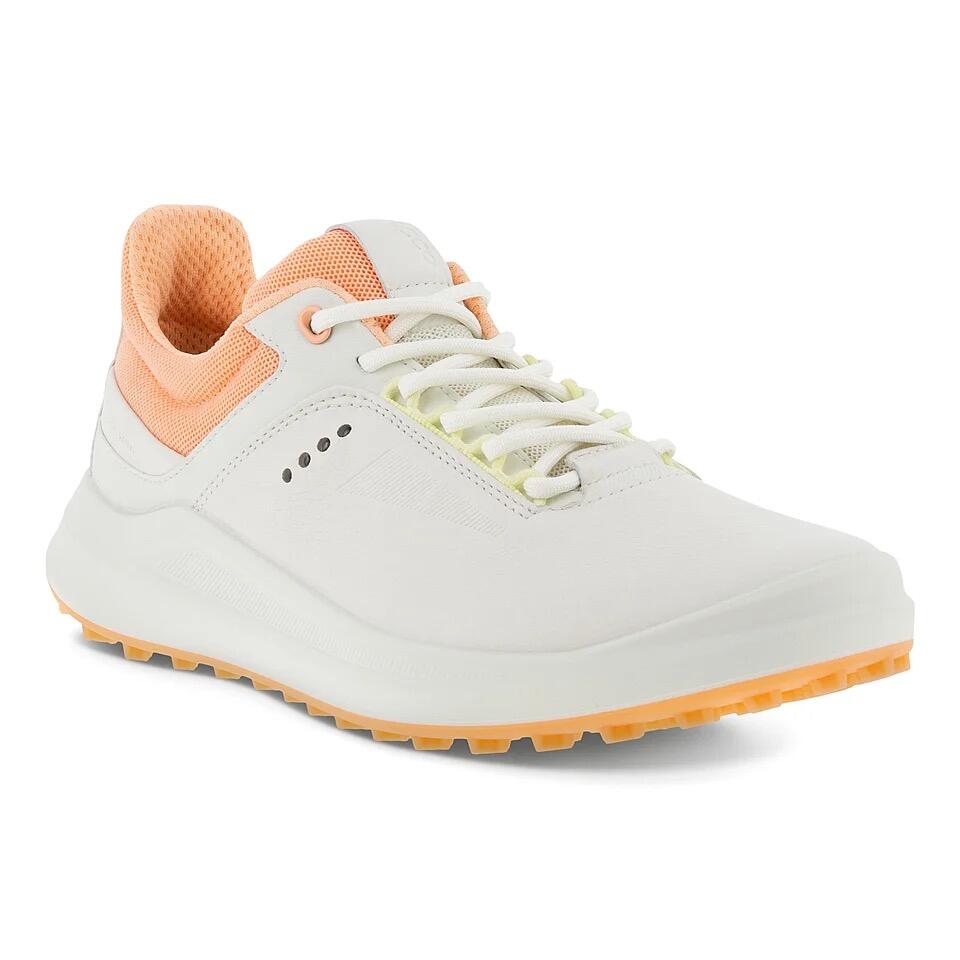 ECCO W GOLF CORE GOLF SHOE - WHITE/PEACH NECTAR 3/5