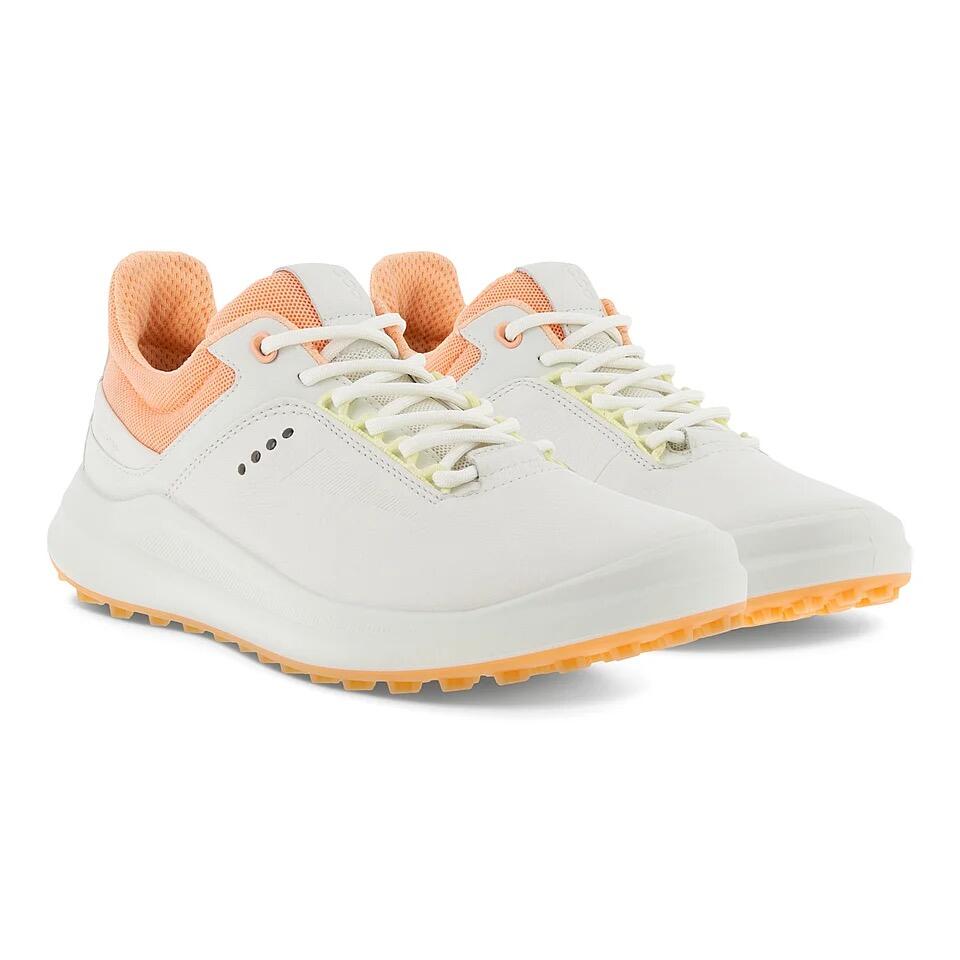 ECCO W GOLF CORE GOLF SHOE - WHITE/PEACH NECTAR 4/5