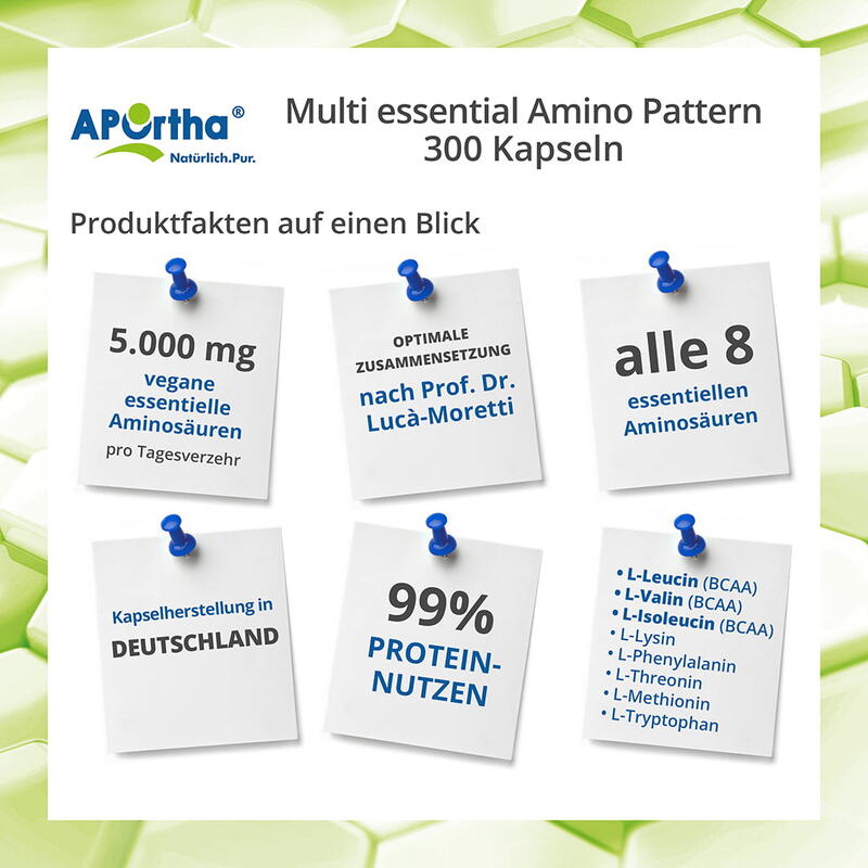 Multi essential Amino Pattern 500 mg - EAA mit BCAA - 300 vegane Kapseln