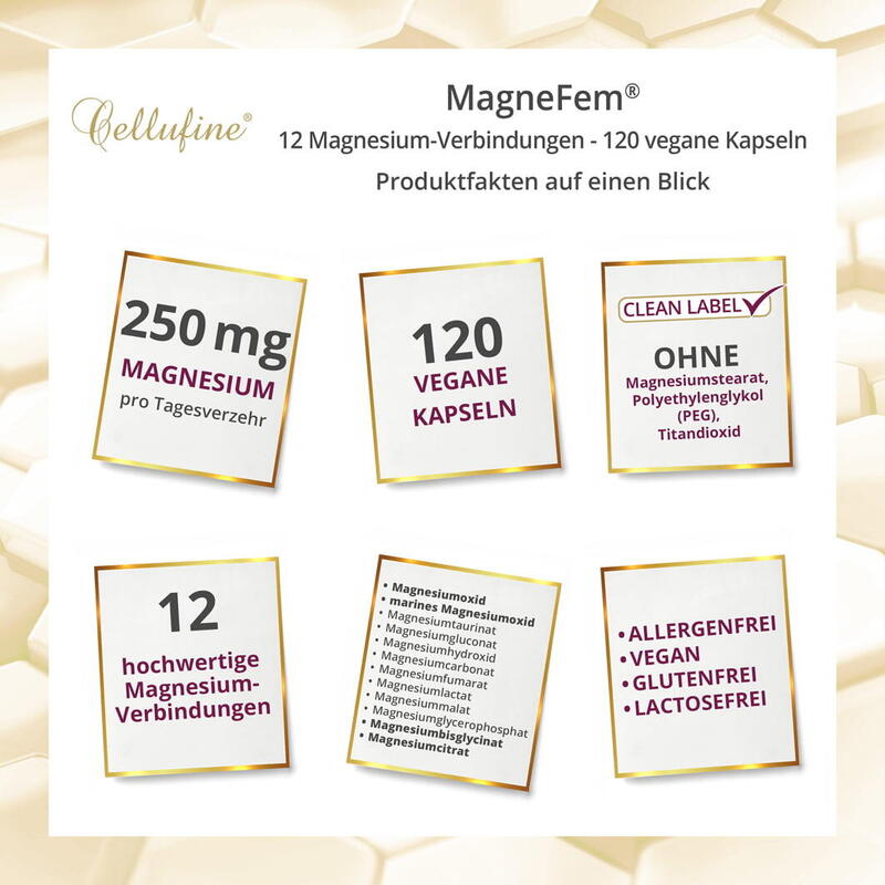 MagneFem® 12 Magnesium-Verbindungen - 120 vegane Kapseln