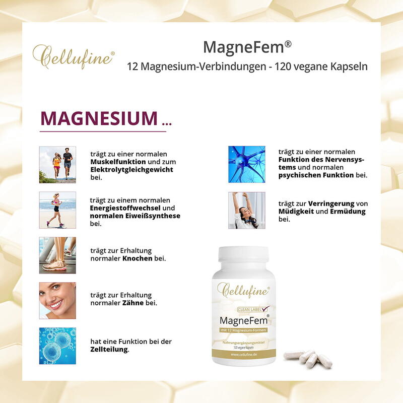 MagneFem® 12 Magnesium-Verbindungen - 120 vegane Kapseln