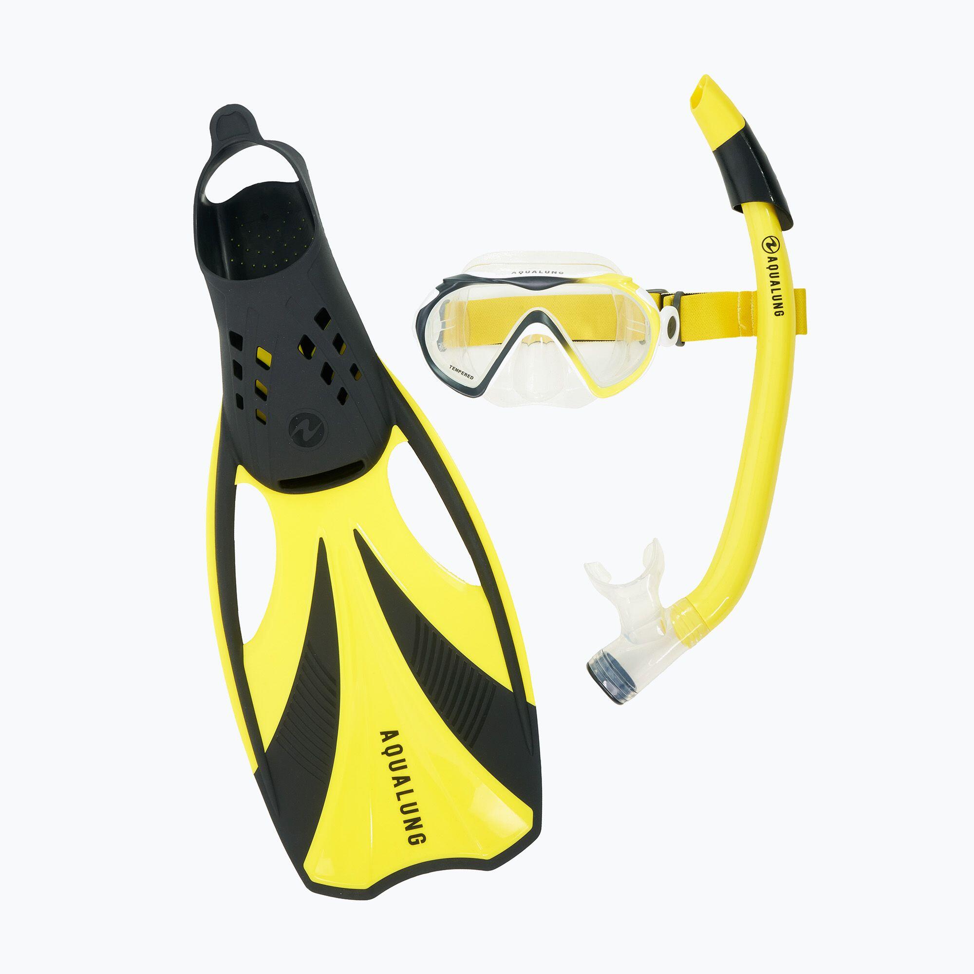 Aqualung - Aqualung Compass Snorkelling Set - Kit De Snorkeling - Jaune|noir - 43/46 - Decathlon