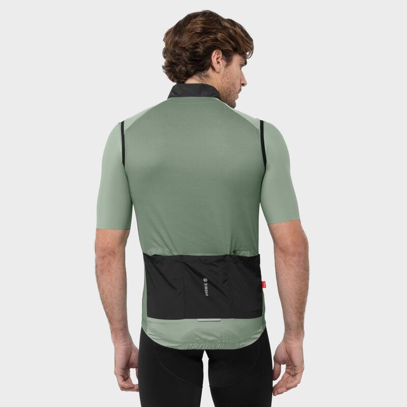 Gilet antivento da ciclismo da uomo V1 Melbourne SIROKO Verde Oliva