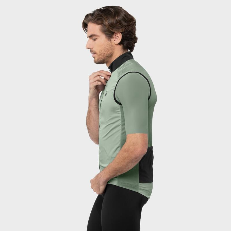 Gilet antivento da ciclismo da uomo V1 Melbourne SIROKO Verde Oliva