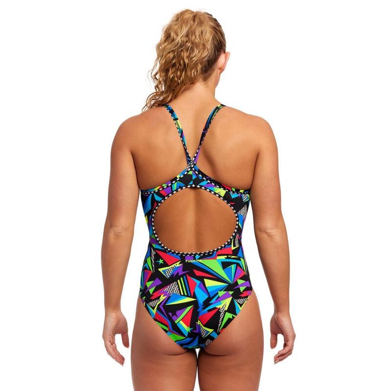 BEAT IT Women's Diamond Back One piece swimming suit - Dark Blue