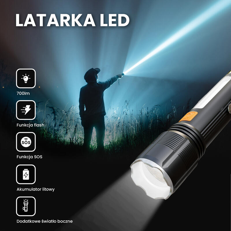 Latarka myśliwska Extralink Wili - 700lm - akumulator USB