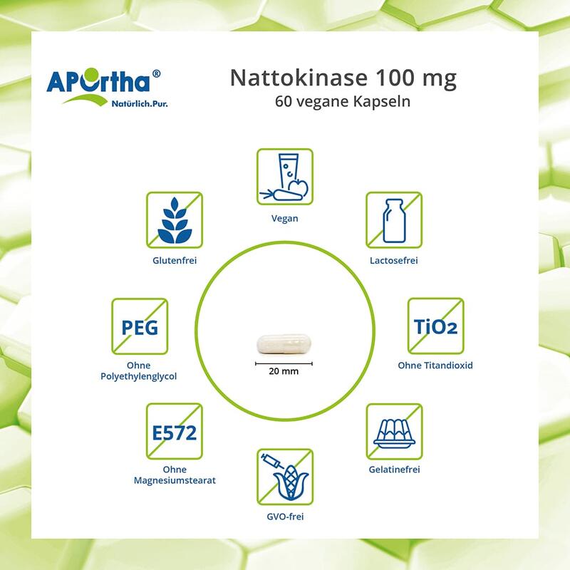 Nattokinase 100 mg - 60 vegane, säureresistente Kapseln