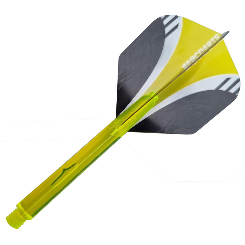 Ailette ABCDarts - Tribal Jaune- 8 Lots De 3 Plumes