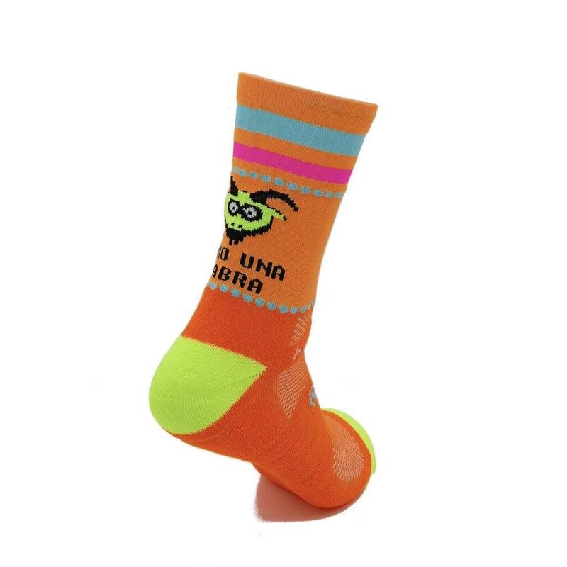 CHAUSSETTES RUNNING #COMOUNACABRA mixte - KAMUABU coloris ORANGE 2 fils