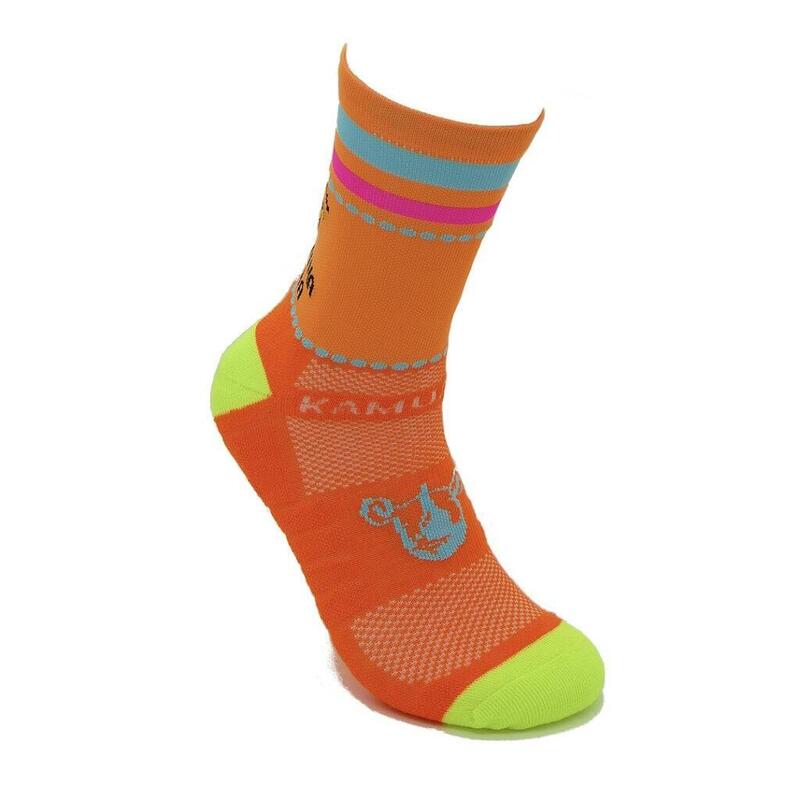 CALCETINES DE RUNNING #COMOUNACABRA unisex - KAMUABU color NARANJA 2 hilos