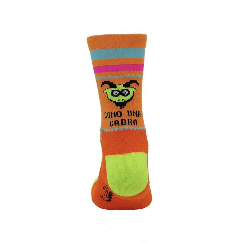 CHAUSSETTES RUNNING #COMOUNACABRA mixte - KAMUABU coloris ORANGE 2 fils