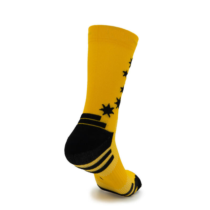 CALCETINES DE RUNNING #ESTRELLITAS unisex - KAMUABU color YEMA de 23CM