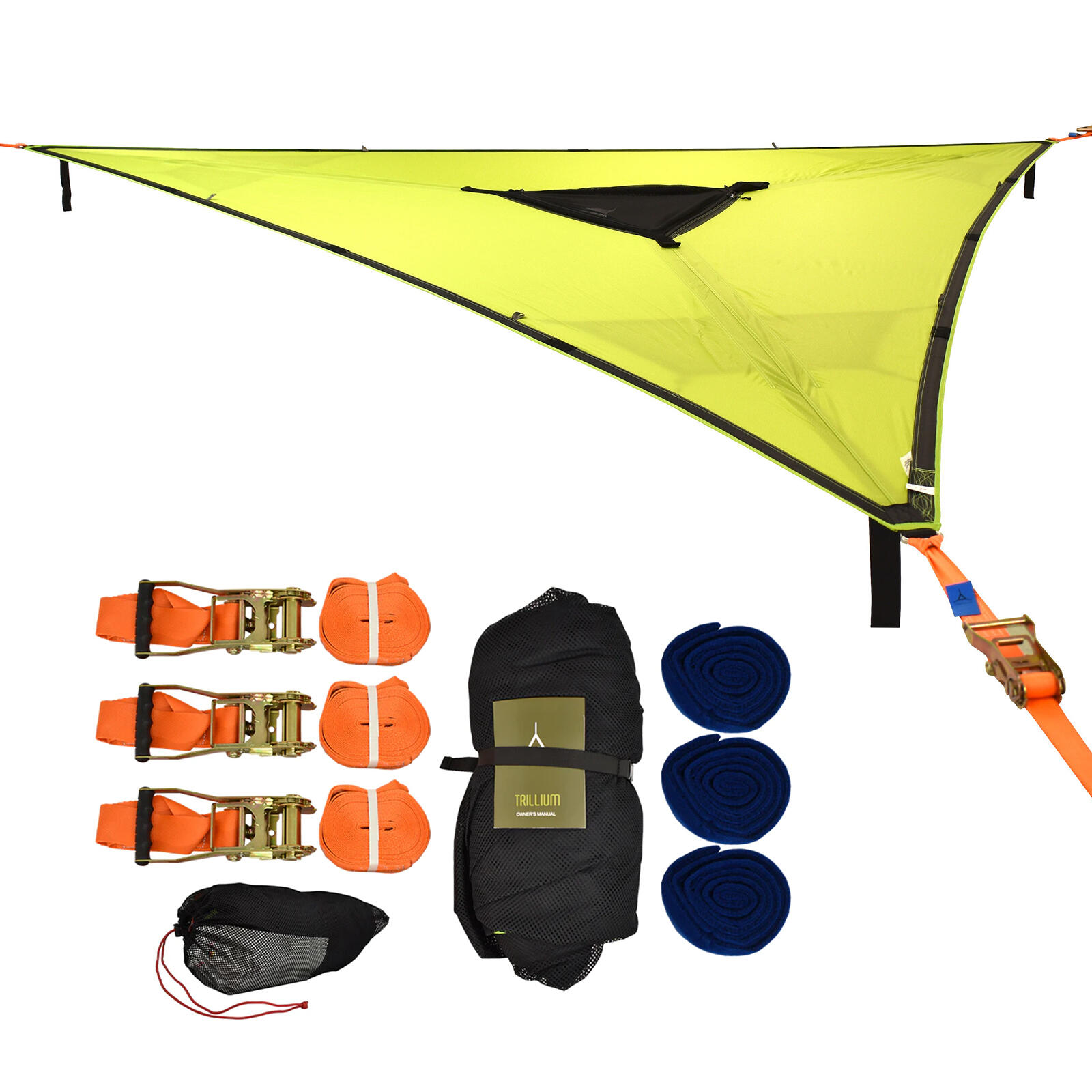 Tentsile - Hamac Trillium 3 Personnes Outdoor Trekking Double Tente D'Arbre 4x4 M - Hamac - Jaune|noir|vert - Taille Unique - Decathlon