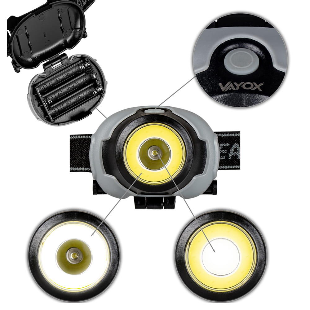 Vayox VA0119 batterijkoplamp, 170lm 3/7