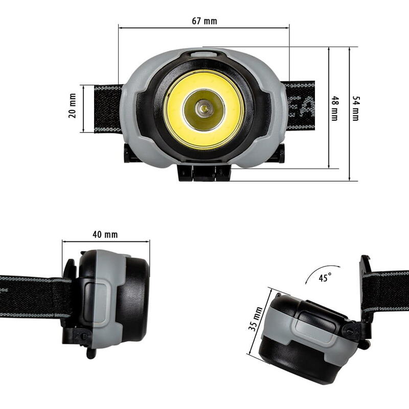 Vayox VA0119 batterijkoplamp, 170lm