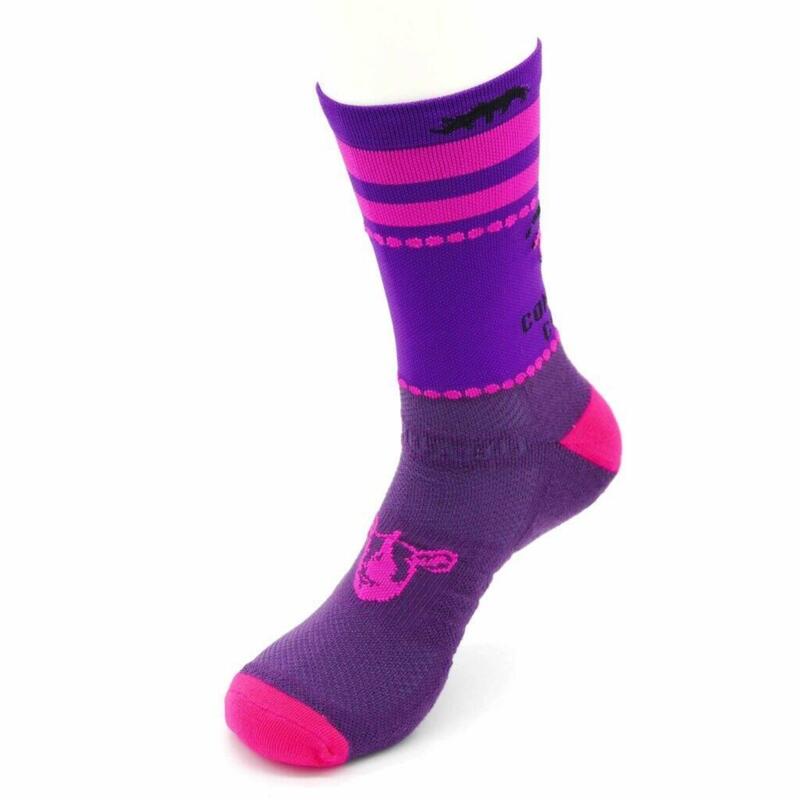 CALCETINES DE RUNNING #COMOUNACABRA unisex - KAMUABU color FUCSIA 2 hilos