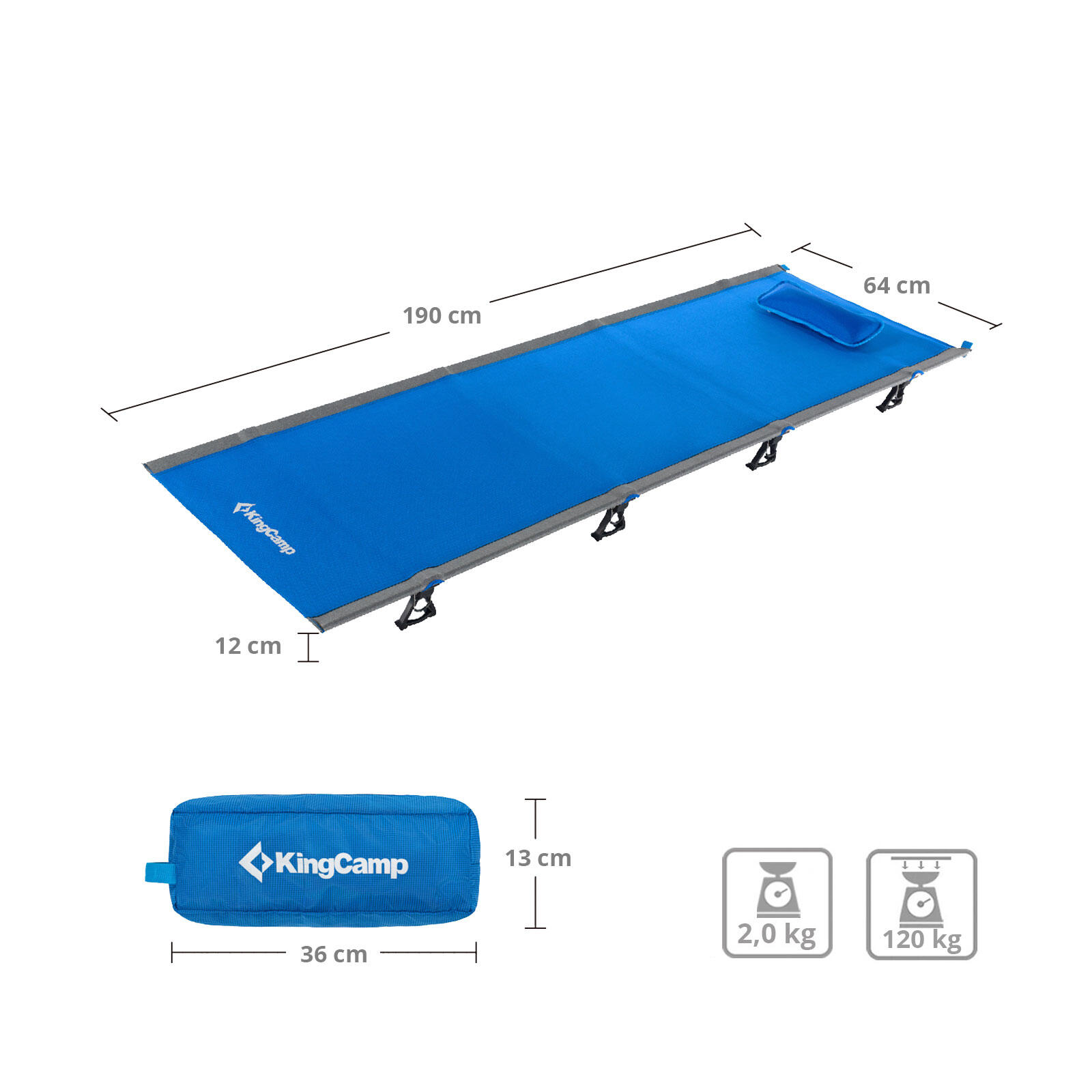 Lettino da campo pieghevole a scatto per Outdoor Campeggio Leggero 190x64 cm 2/5