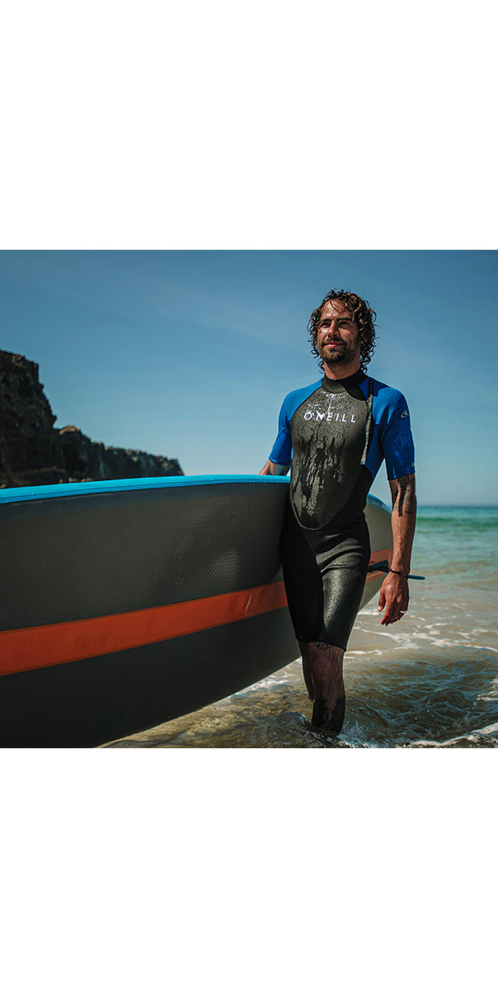 O'Neill Hombres Reactor II 2mm Back Zip Shorty Neopreno - Black / Ocean 3/4