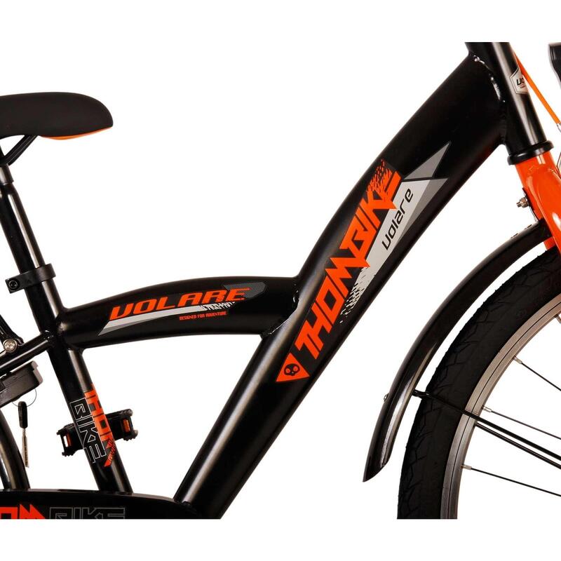 Thombike 24 Pouces 23 cm Garçon Frein à rétropédalage Noir/Orange