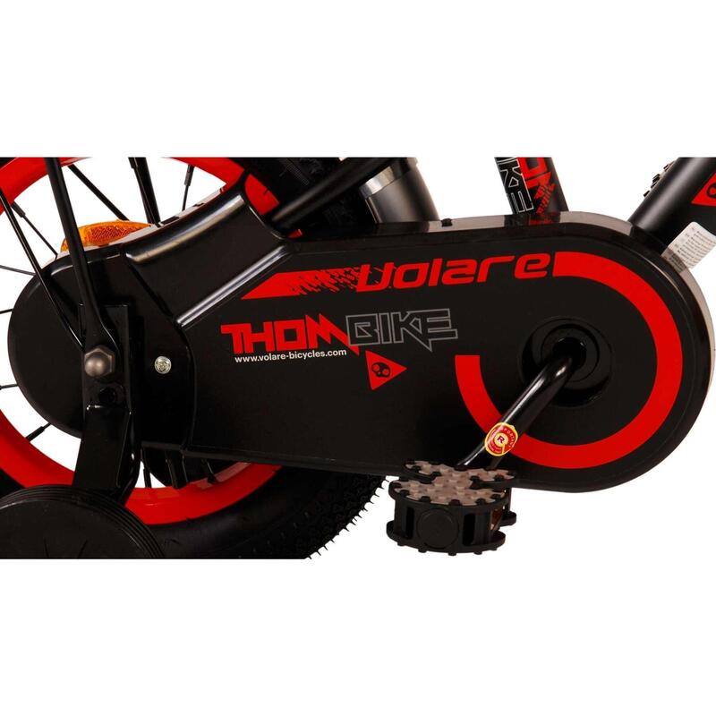 Thombike 12 Pouces 21,5 cm Garçon Frein à rétropédalage Noir/Rouge