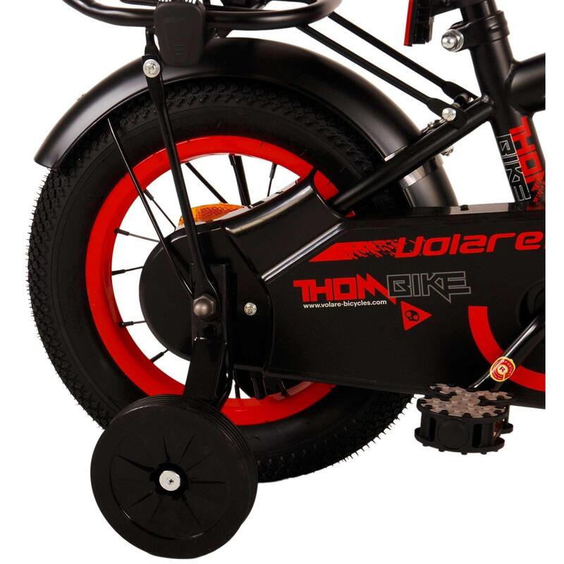Thombike 12 Pouces 21,5 cm Garçon Frein à rétropédalage Noir/Rouge