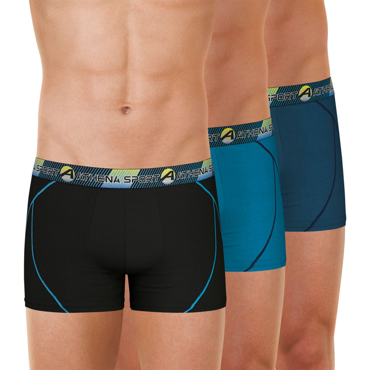 Athena - Lot De 3 Boxers Homme Training Dry - Caleçon - Bleu - 52 2xl - Decathlon