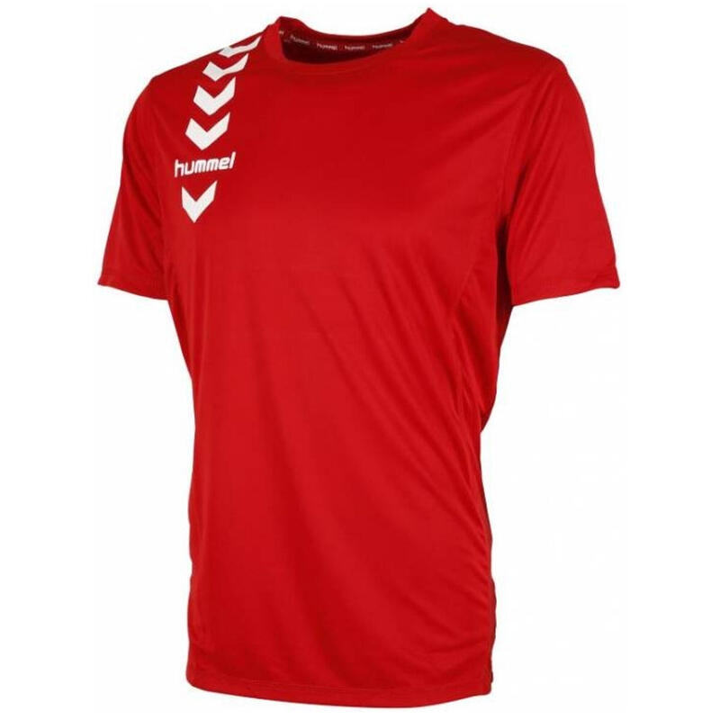 T-shirt rouge hummel à manches courtes 100% polyester unisexe