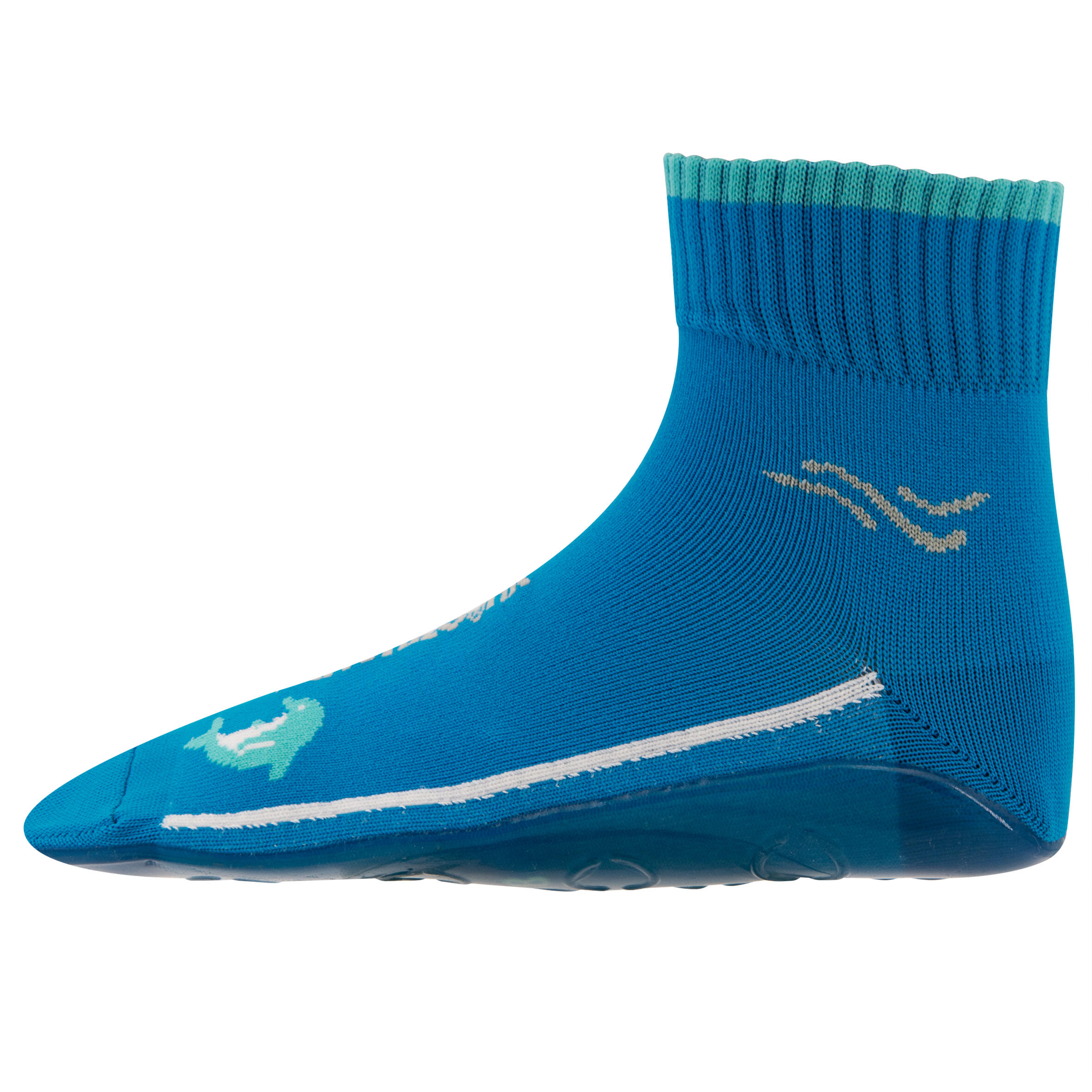 Chaussettes d'eau/Chaussettes de plage - Dauphin bleu 3/8