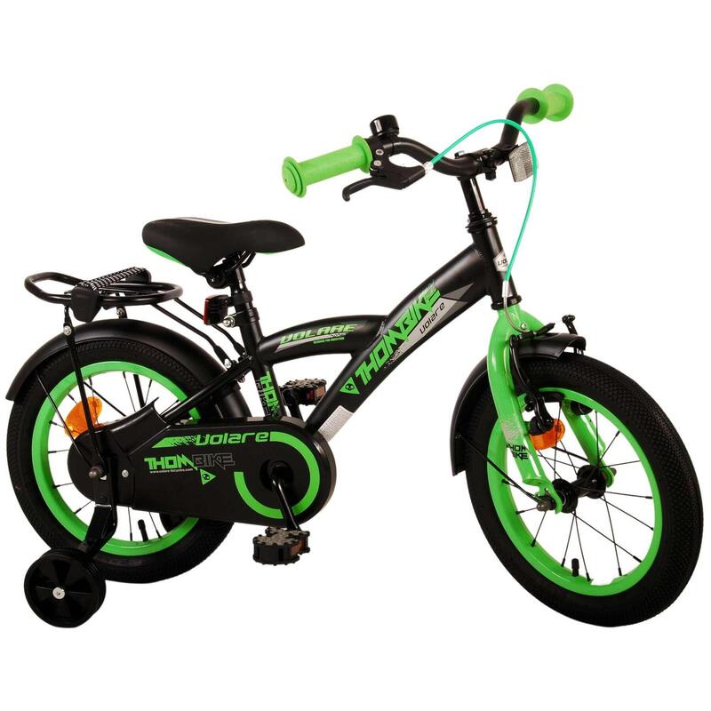 Thombike 14 Pouces 22,5 cm Garçon Frein à rétropédalage Noir/Vert