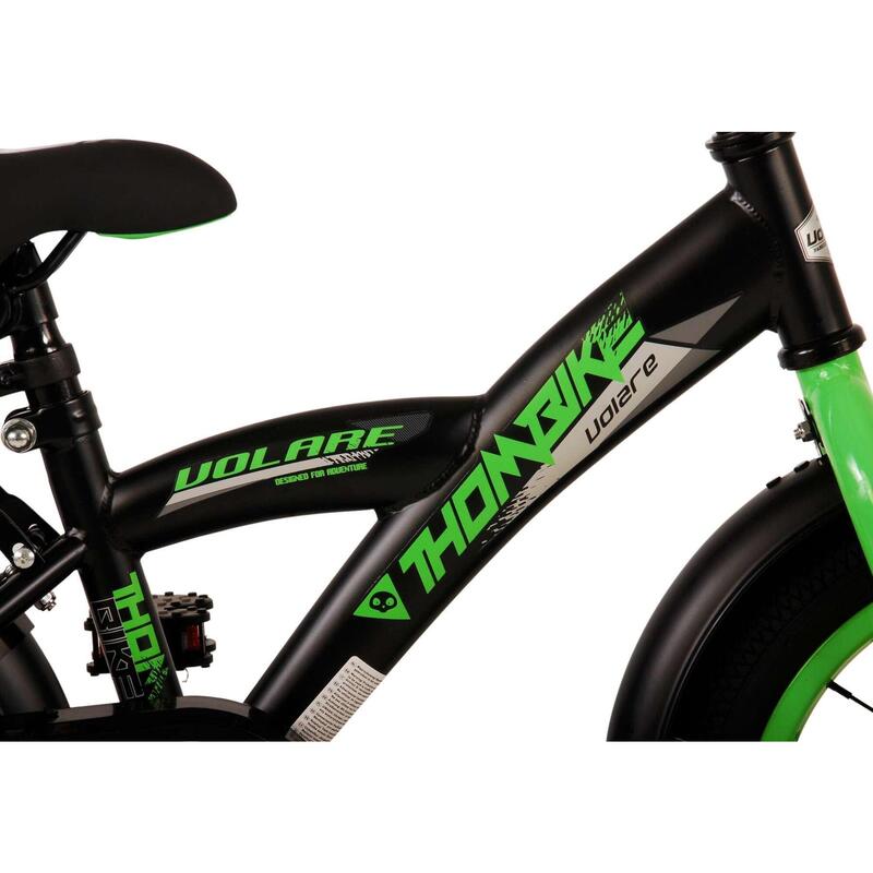 Thombike 14 Pouces 22,5 cm Garçon Frein à rétropédalage Noir/Vert