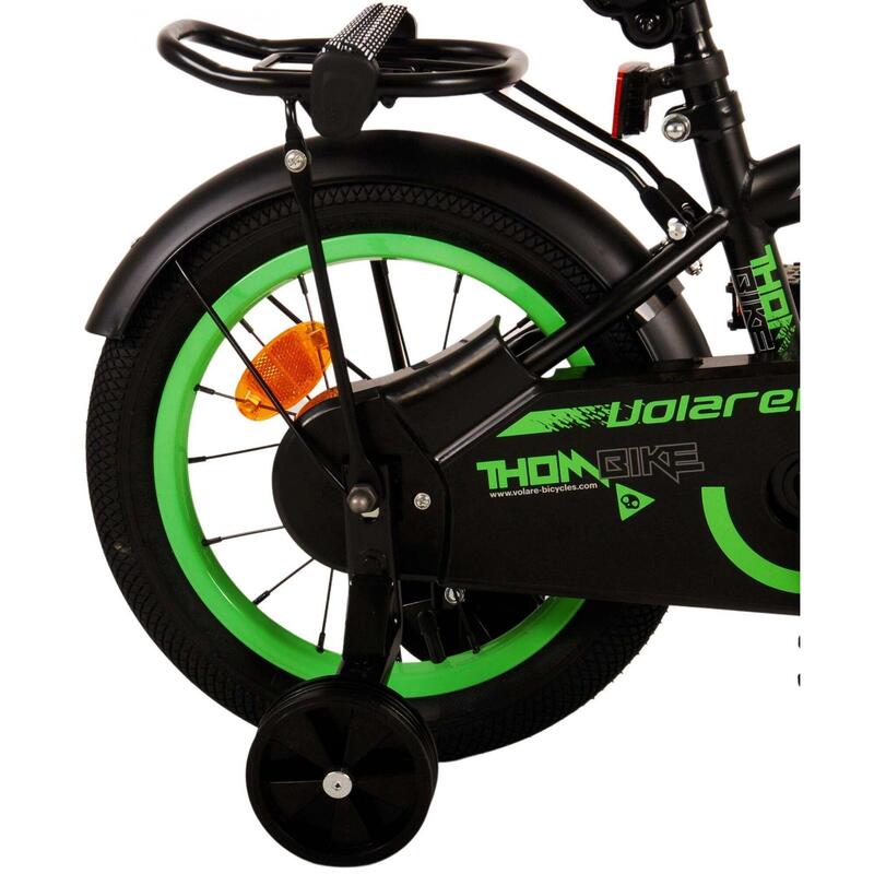 Thombike 14 Pouces 22,5 cm Garçon Frein à rétropédalage Noir/Vert