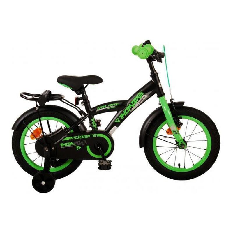 Thombike 14 Pouces 22,5 cm Garçon Frein à rétropédalage Noir/Vert