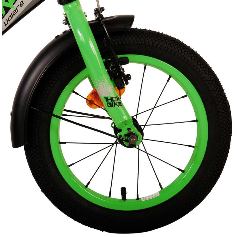 Thombike 14 Pouces 22,5 cm Garçon Frein à rétropédalage Noir/Vert