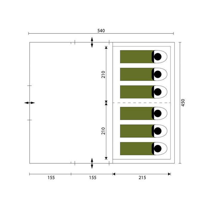 Namiot kempingowy tunelowy Gotland 6 Protect, 6-osobowy, 1-2 sypialnie
