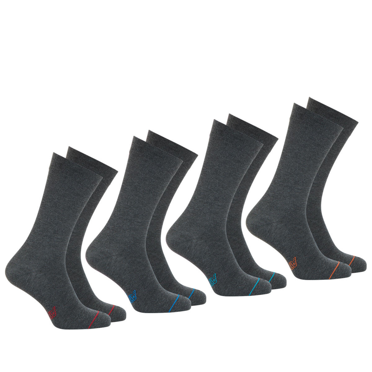 Athena - Lot De 4 Paires De Chaussettes Hautes Homme Crew Ecopack - Chaussettes - Gris - 43/46 - Decathlon